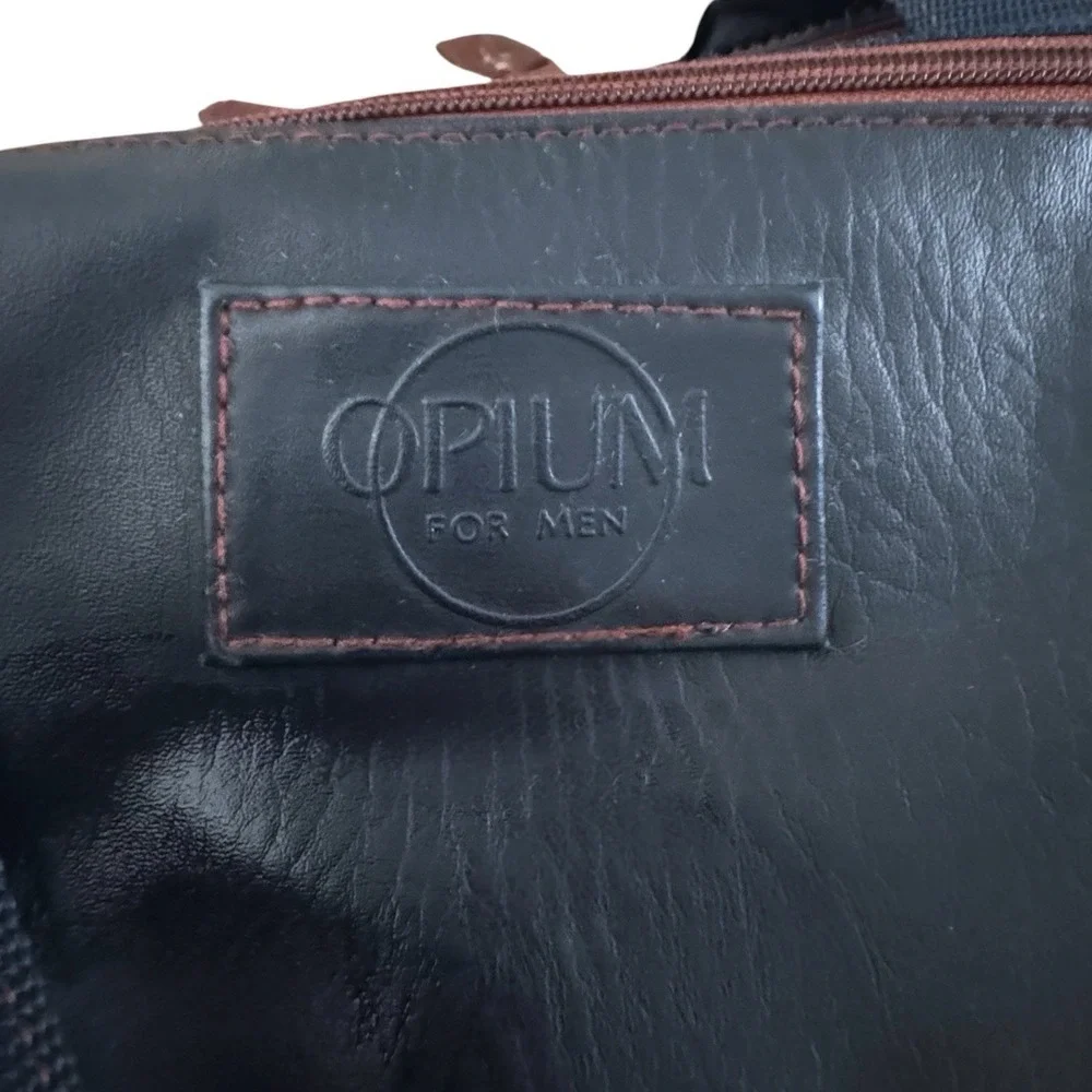Vintage Opium YSL Yves Saint Laurent Navy Blue Leather Duffle Bag